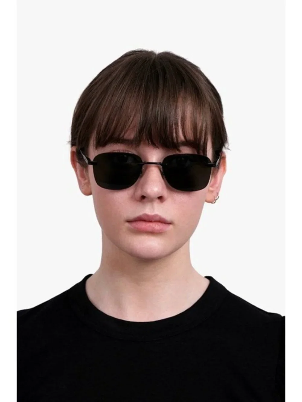 Saint Laurent SL744 001 Sunglasses Black Square Frame, Black Lenses